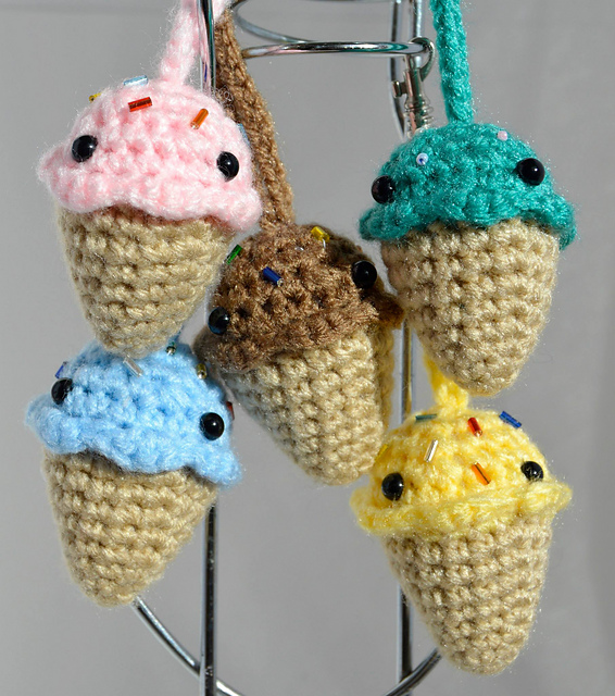 Amigurumi Ice Cream Keychain