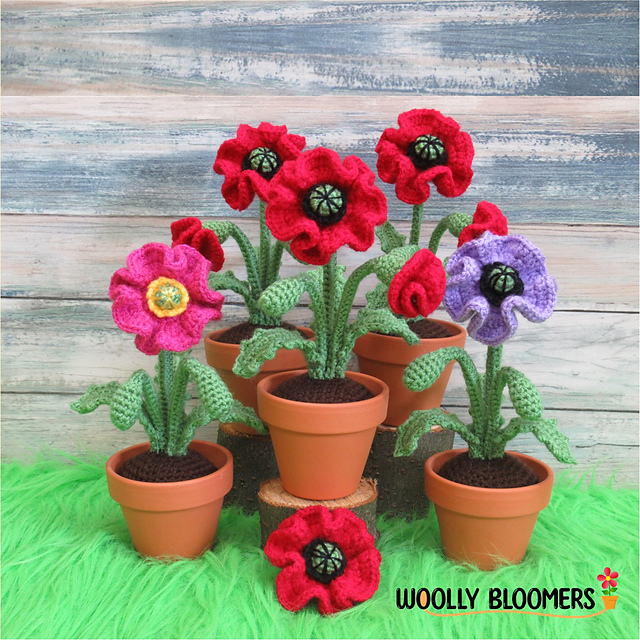 ブランブリーヘッジ ・ボーダーファインアーツ　オルゴール【Poppy】他3点 Ravelry: Pretty Potted Poppy pattern by Andy Walker