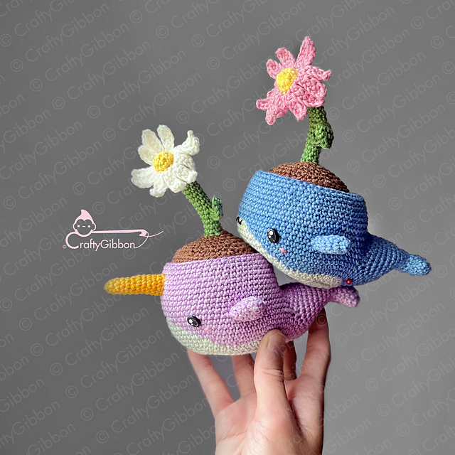 Whale Narwhal Daisy Planter