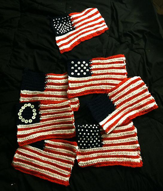 American Flag Crochet Potholder