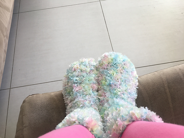 Spring is Coming Fuzzy Two-Needle Slipper Socks