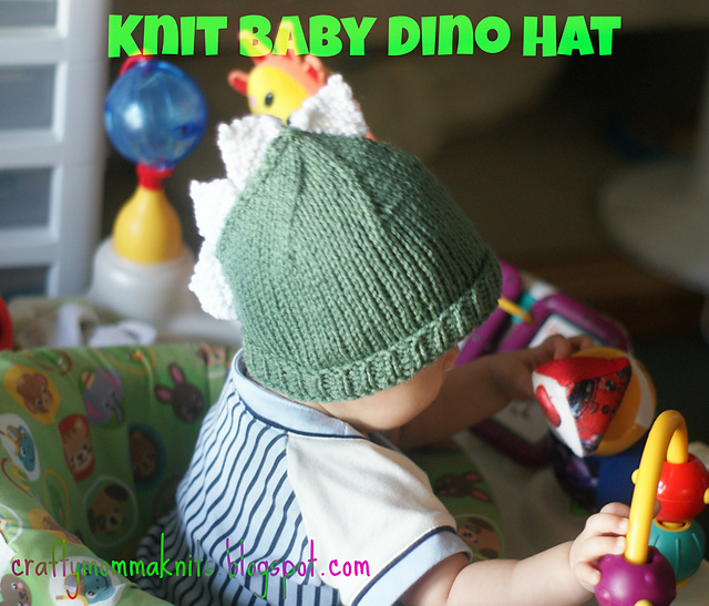 Knit Baby Dino Hat