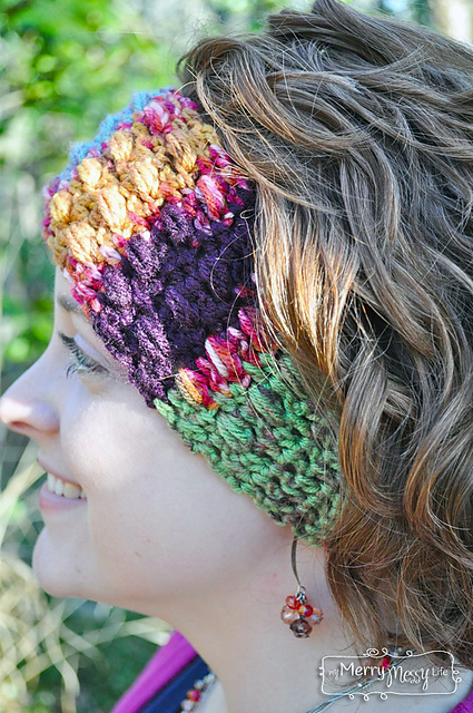Crochet Puff Stitch Ear Warmers