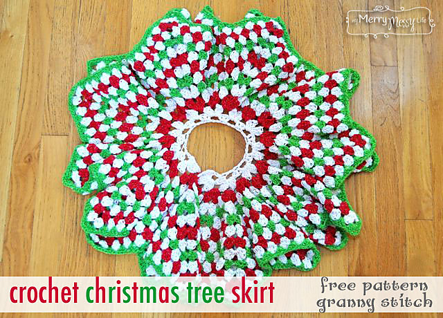 Crochet Granny Stitch Star Christmas Tree Skirt
