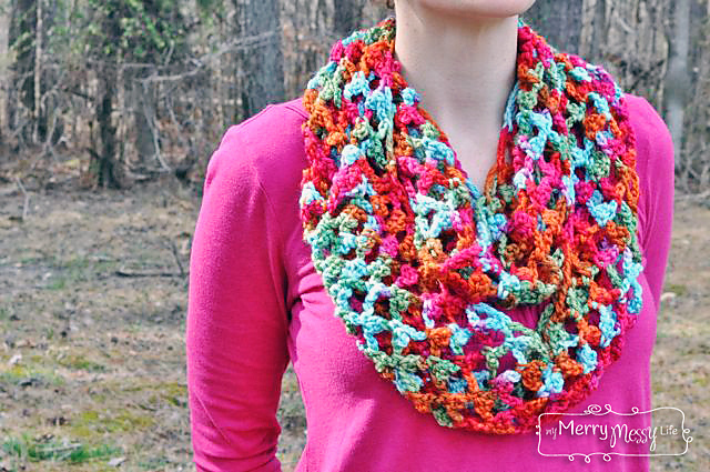 Spring Fling Picot Trellis Scarf