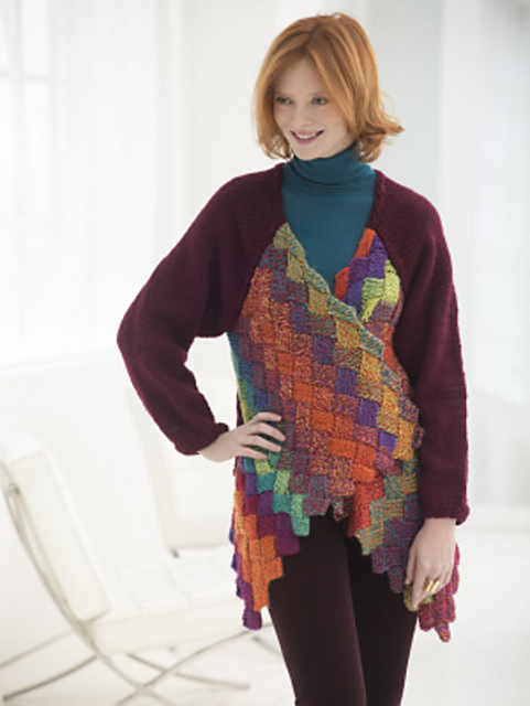 Eclectic Entrelac cardigan