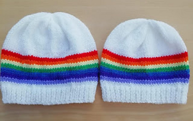 Rainbow stripe hat