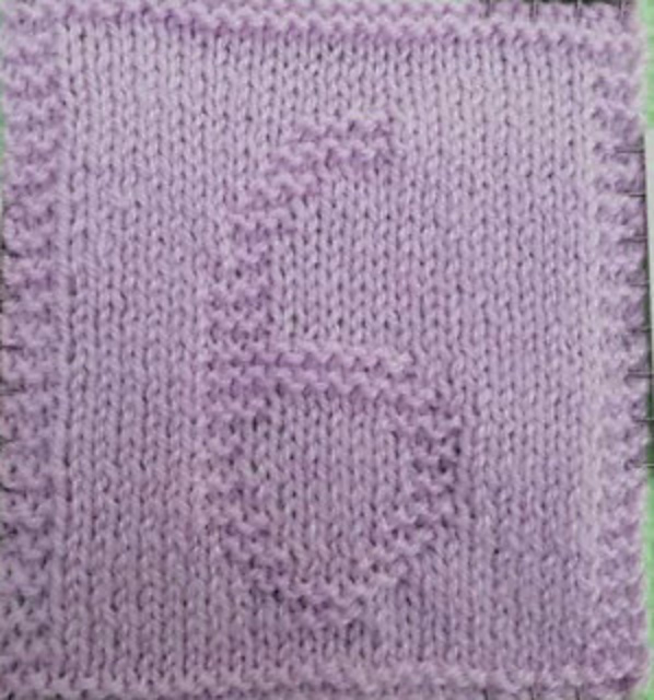 Number 6 knitted square