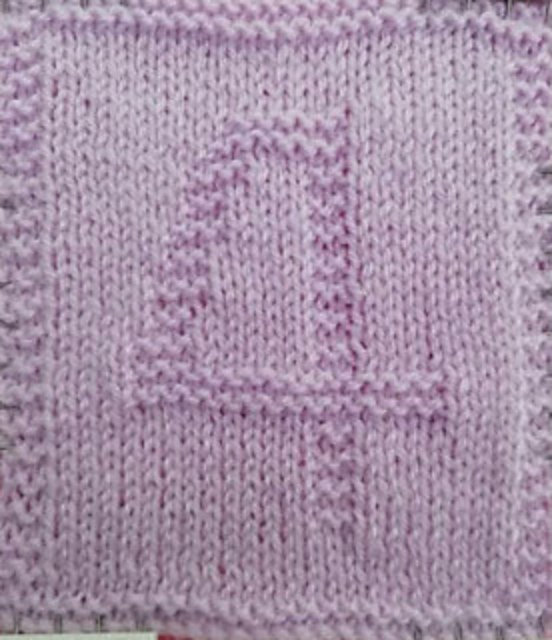 Number 4 knitted square