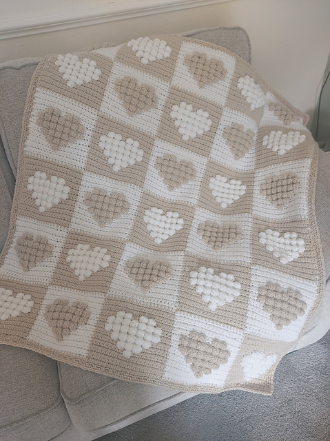 Chequered Hearts Blanket