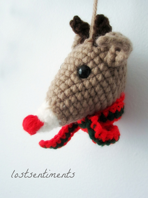 Rudolph the Red Nosed Reindeer Amigurumi Ornament