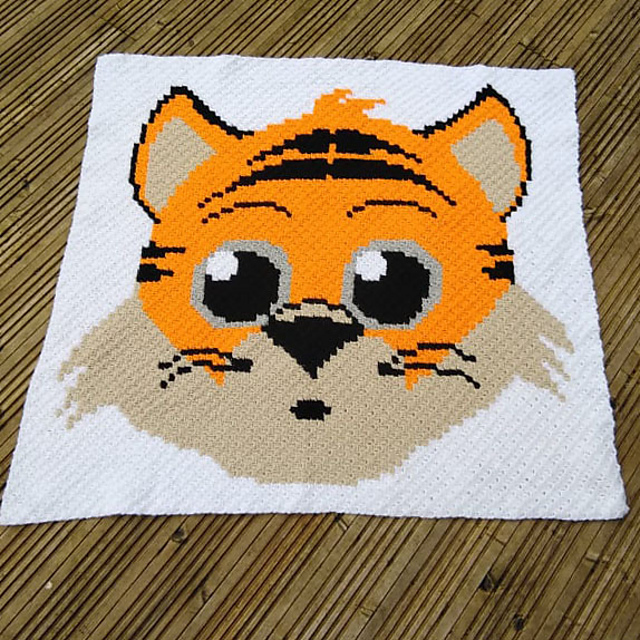 Timothy the Tiger c2c blanket