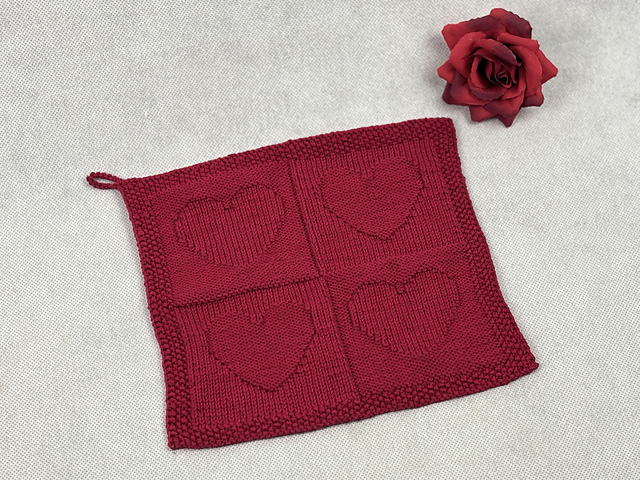 Washcloth Hearts - Love