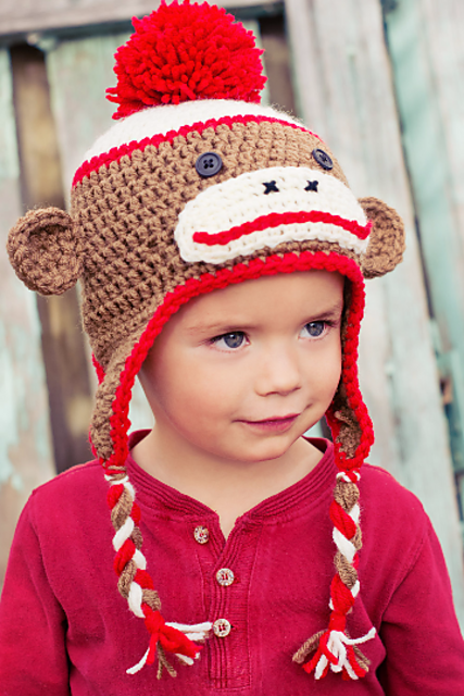 Cuddly Sock Monkey Hat