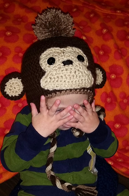 Cute Monkey Earflap Hat