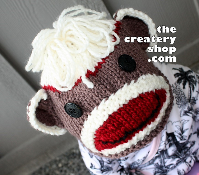 Sock Monkey Animal Hat