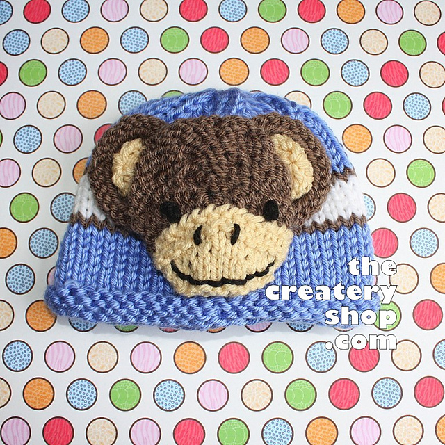 My Little Monkey Applique Baby Hat