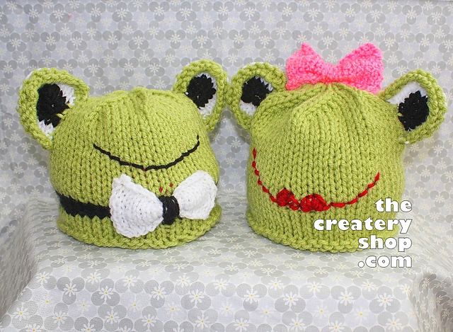 Kiss Me I'm Froggish Hats (Girl and Boy) - Set of 2