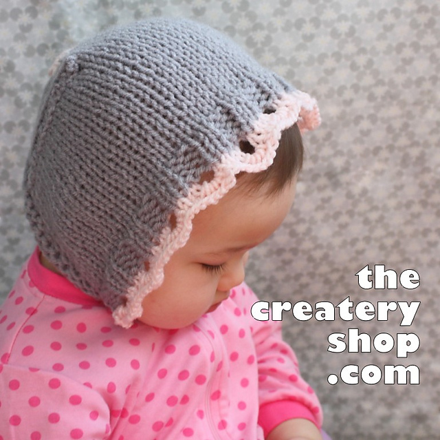 Sweet Eyelet Baby Bonnet with pink heart