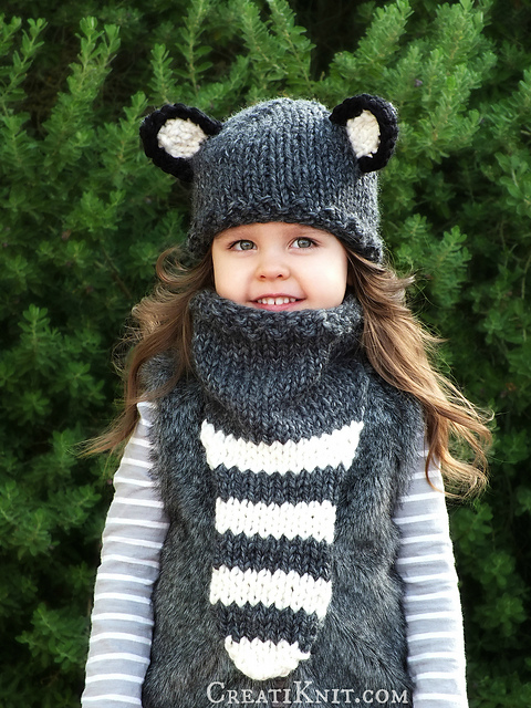 The Raccoon Hat & Cowl Set