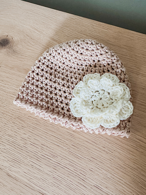 Double Layer Flower NICU Crochet Beanie