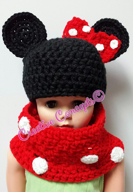 Mousie Hat and Matching Cowl