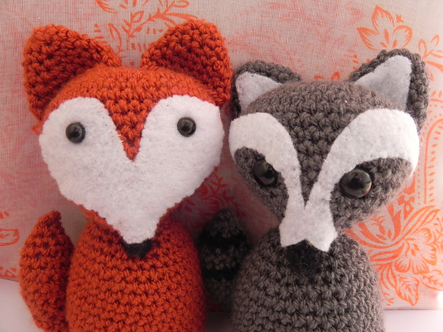 Fox and Raccoon Amigurumi Duo