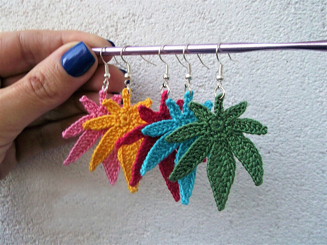 Cannabis leaf earrings