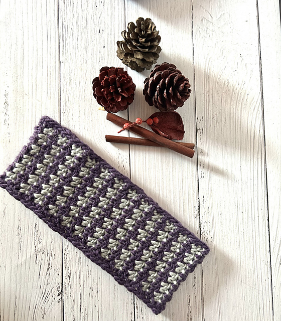 Crunchy Houndstooth Ear-warmer Headband