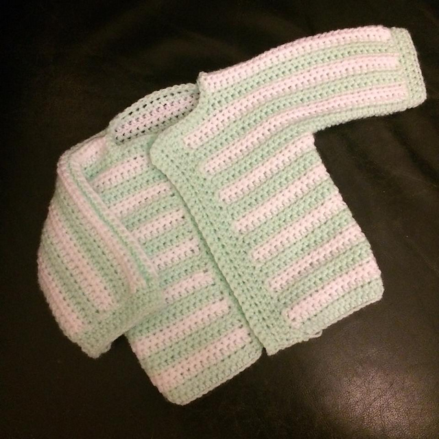 Stripy Newborn Baby Cardigan