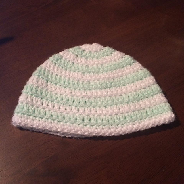 Stripy Newborn Baby Hat