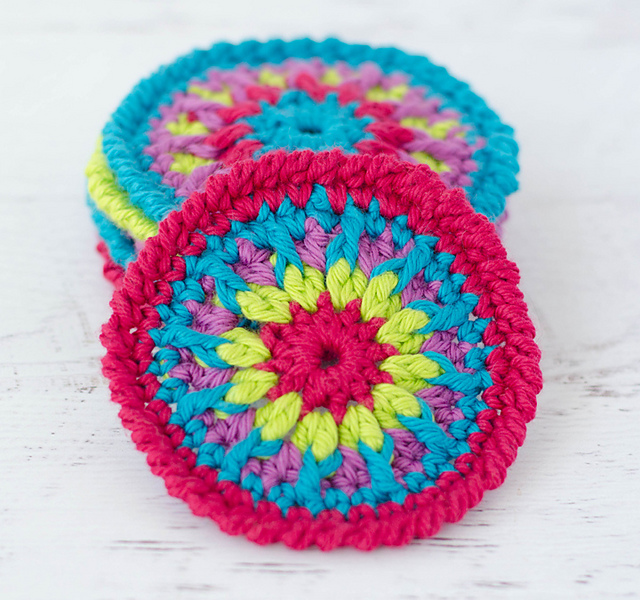 Kaleidoscope Crochet Coasters