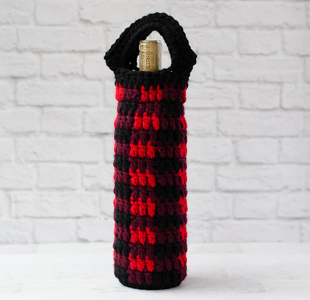 Buffalo Plaid Wine Cozy