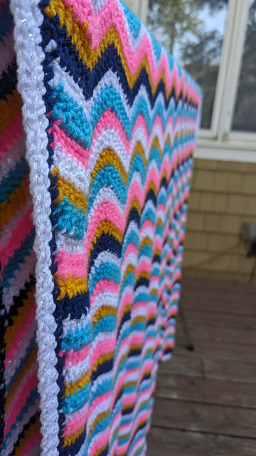 Rainbow Waves Crochet Blanket