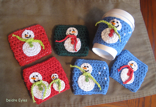 Snowman cup cozy