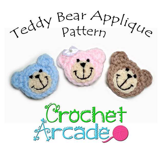 Crochet Teddy Bear Applique