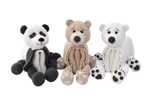 Teddy, Polar and Panda Cuddle and Play Blanket