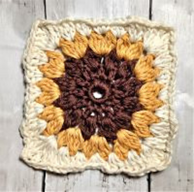 Rustic Sunflower Granny Square