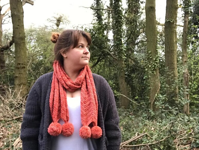 Poppy Pom Pom Scarf