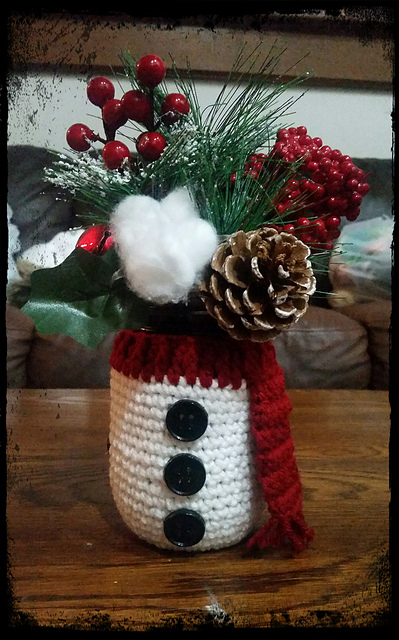 Snowman Mason Jar cozy