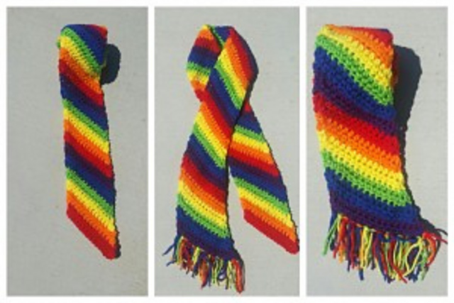 Brightly Colored Rainbow Scarf
