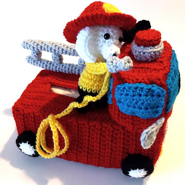 Fire Truck Tissue Box Cover