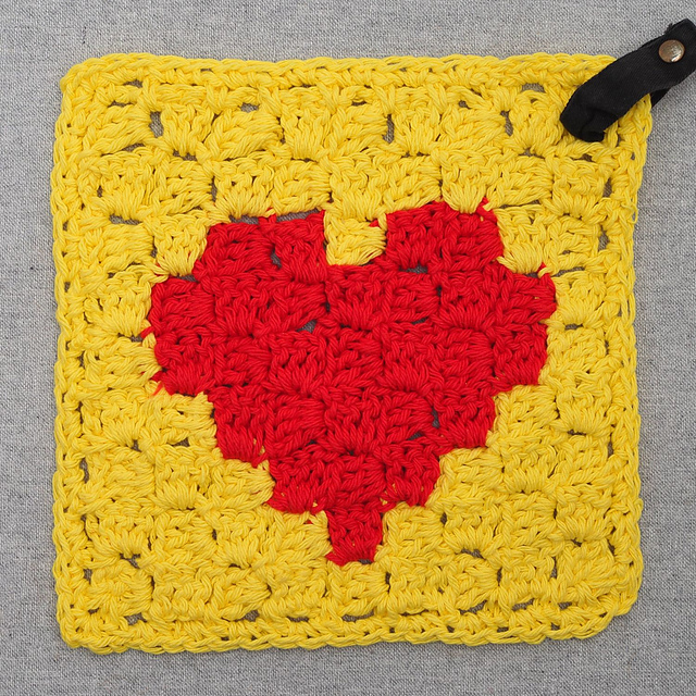 Heart C2C Potholder
