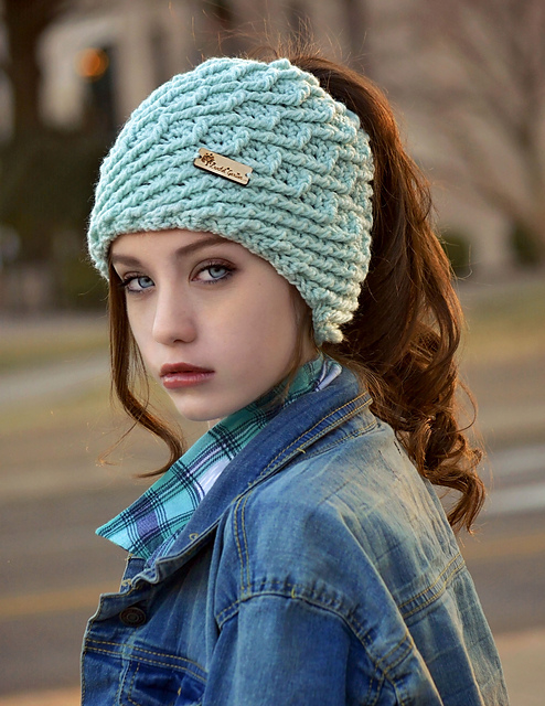 Winter Solstice Messy Bun Hat