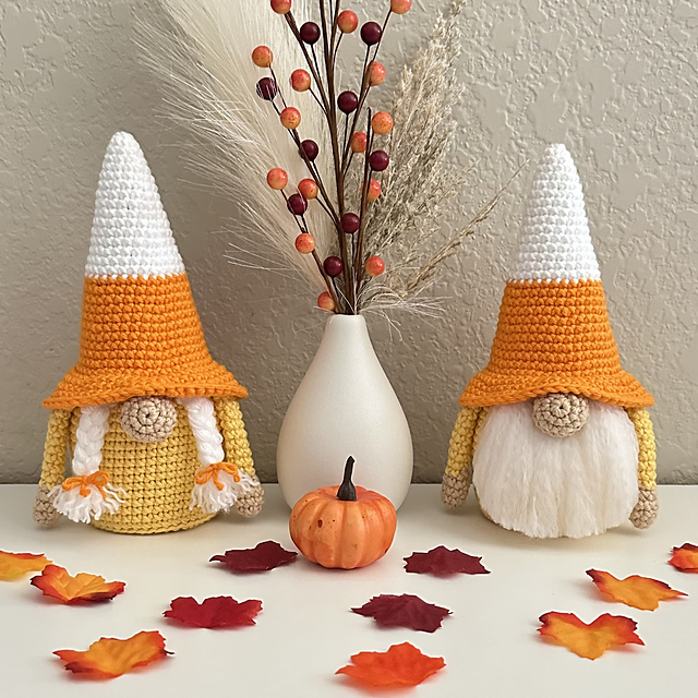 Candy Corn Halloween Gnome