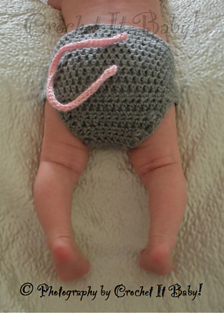 Little Mouse Hat and Diaper Cover Set