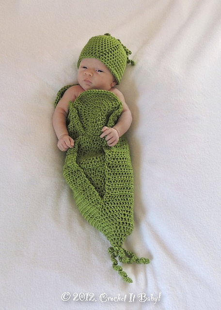 Crochet Sweet Pea Cocoon and Hat Set