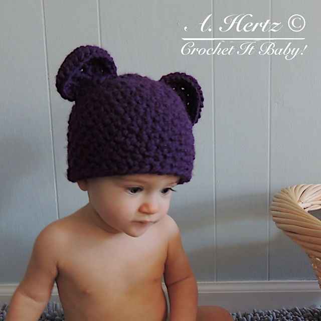 Crochet Chunky Bear Bear Hat