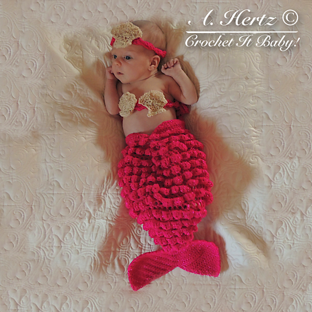 Mermaid Cocoon and Headband Photography Prop