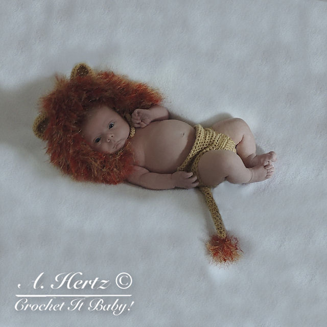 Little Lion Hat and Diaper Cover Set